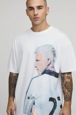 boohooMAN T-shirt Imprimé Sous Licence Beckham Coupe Oversize<Homme T-Shirts Impriméstendances|T-Shirts
