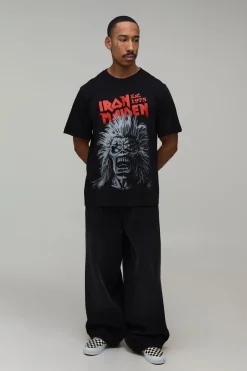 T-shirt Imprimé Sous Licence Iron Maiden Tête Hurlante Coupe Oversize