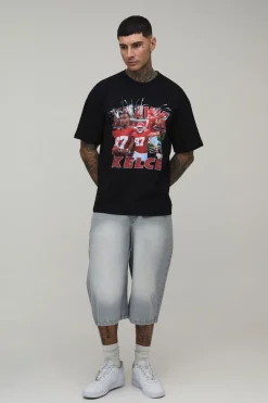 boohooMAN T-Shirt Imprimé sous Licence NFLPA Travis Kelce Coupe Ample Tall<Homme Tout Afficher|Tout Afficher