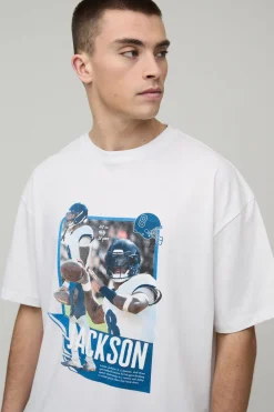 T-shirt Imprimé Sous Licence Nflpa Lamar Jackson Coupe Oversize