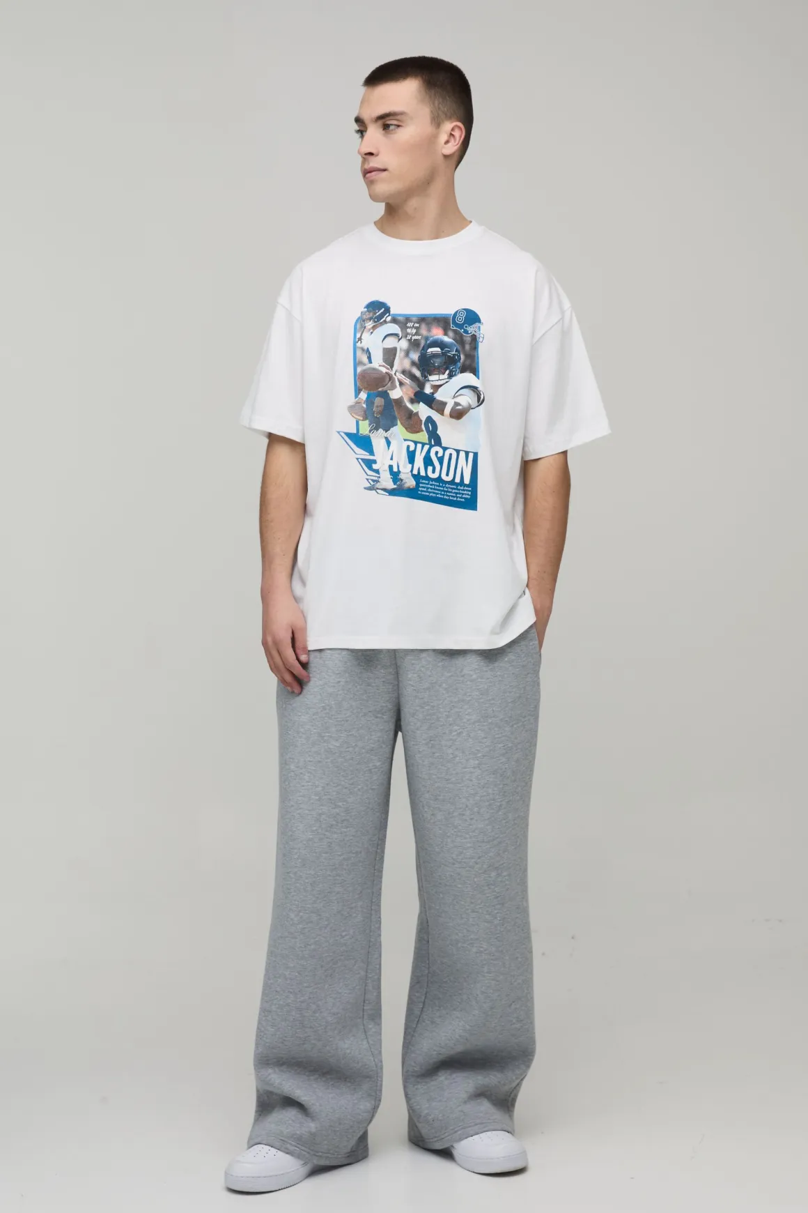 T-shirt Imprimé Sous Licence Nflpa Lamar Jackson Coupe Oversize
