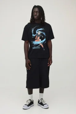 T-shirt Imprimé Sous Licence Officielle Naruto Uzumaki Synthétiquench Coupe Oversize