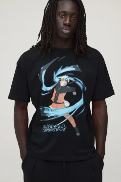 T-shirt Imprimé Sous Licence Officielle Naruto Uzumaki Synthétiquench Coupe Oversize