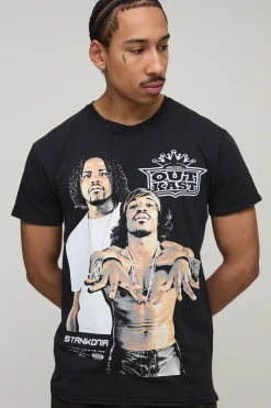 T-Shirt Imprimé Sous Licence OutKast Délavage Acide Coupe Regular