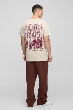 boohooMAN T-shirt imprimé sous licence Panic! At The Disco, coupe régulière<Homme T-Shirts Impriméstendances|T-Shirts