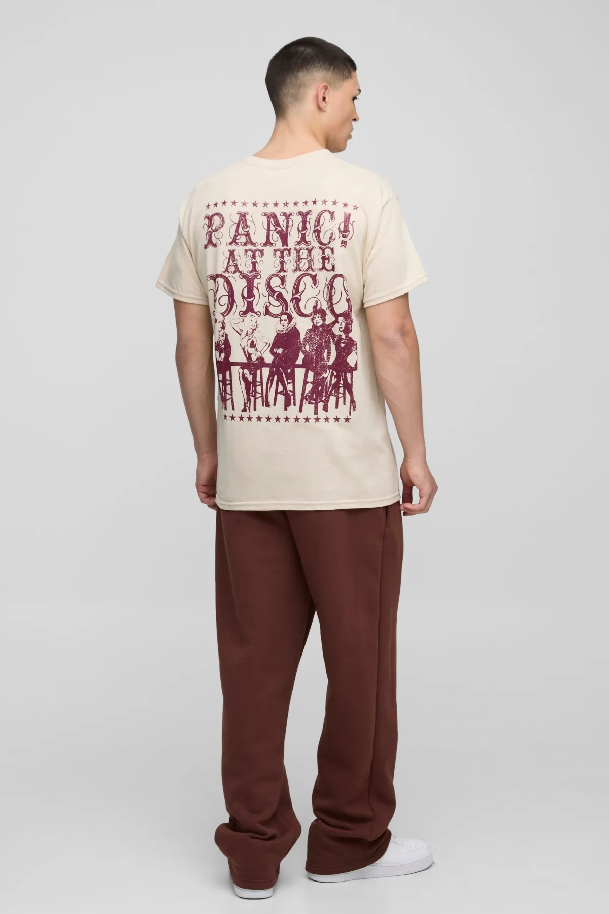 boohooMAN T-shirt imprimé sous licence Panic! At The Disco, coupe régulière<Homme T-Shirts Impriméstendances|T-Shirts