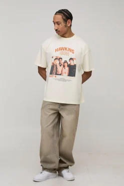 T-Shirt Imprimé sous Licence Stranger Things Oversize Grande Taille