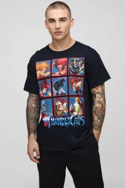 T-shirt imprimé sous licence ThunderCats, coupe régulière, noir