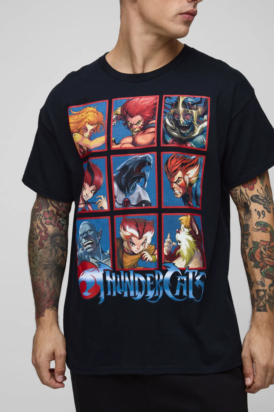 T-shirt imprimé sous licence ThunderCats, coupe régulière, noir