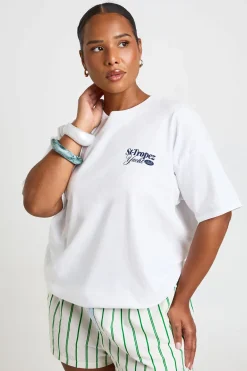 boohoo T-shirt Imprimé St-Tropez Grande Taille<Femme Tops