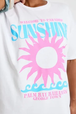 boohoo T-shirt Imprimé Sunshine Grande Taille<Femme Tops