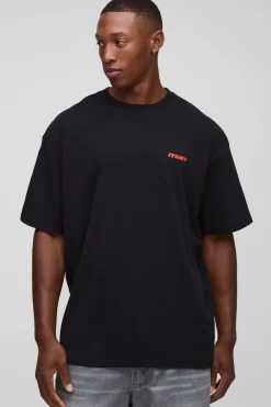 T-shirt imprimé Tokyo Dragon oversize noir
