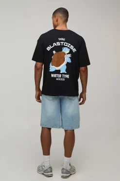 T-shirt Imprimé Tortank Pokémon Licence Officielle Coupe Oversize