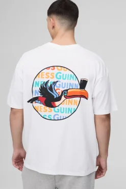 boohooMAN T-Shirt Imprimé Toucan Guinness Coupe Oversize<Homme T-Shirts Impriméstendances|T-Shirts