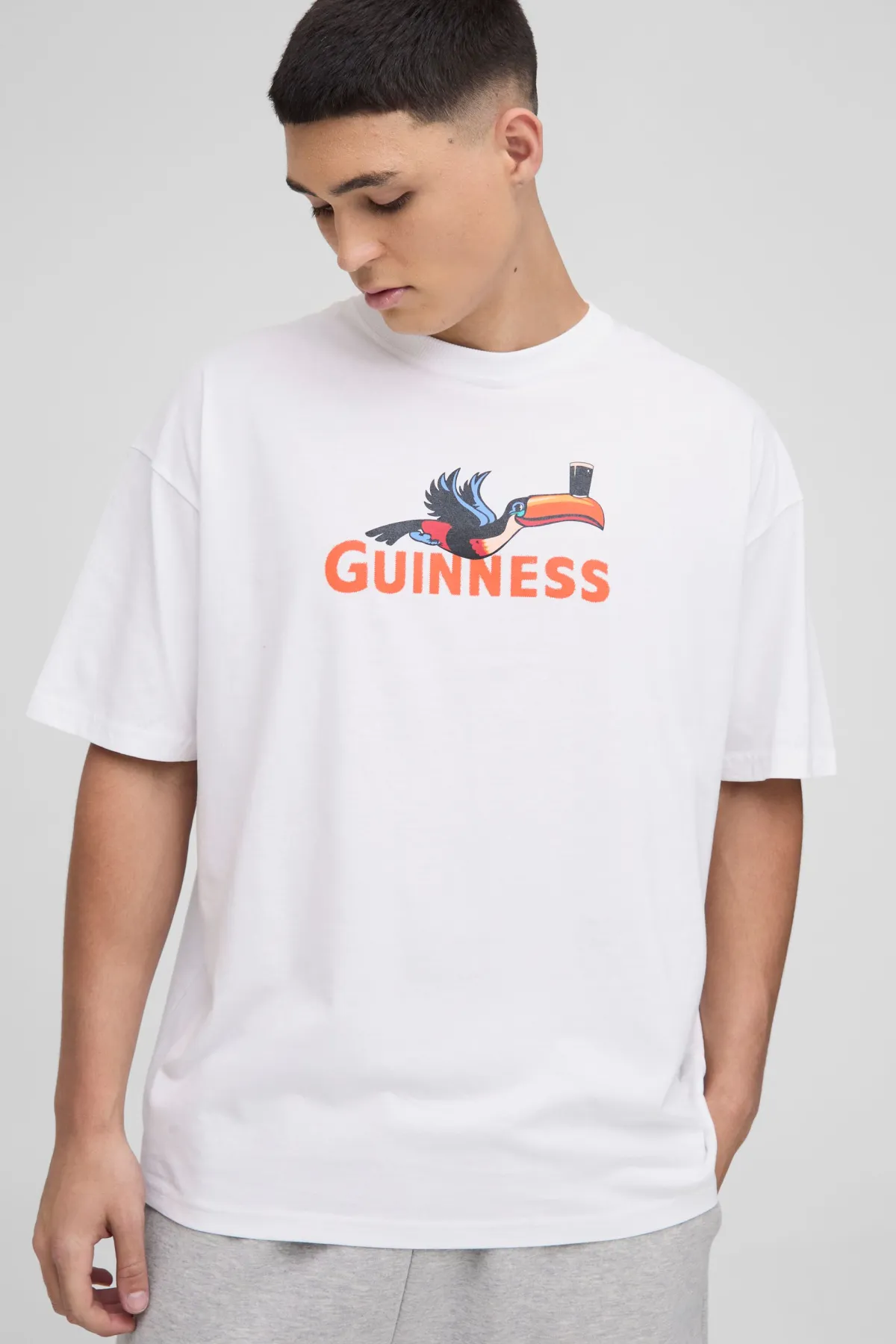 boohooMAN T-Shirt Imprimé Toucan Guinness Coupe Oversize<Homme T-Shirts Impriméstendances|T-Shirts