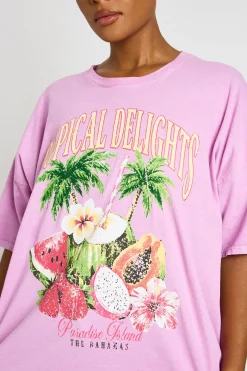 T-shirt Imprimé Tropical Delights Grande Taille