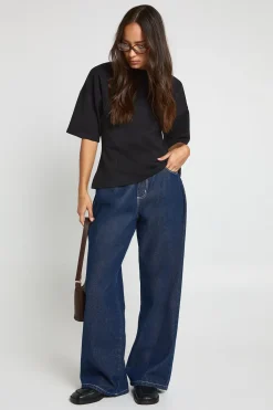 boohoo T-shirt Interlock Coupe Boxy Avec Détail Taille Froncée<Femme Tops