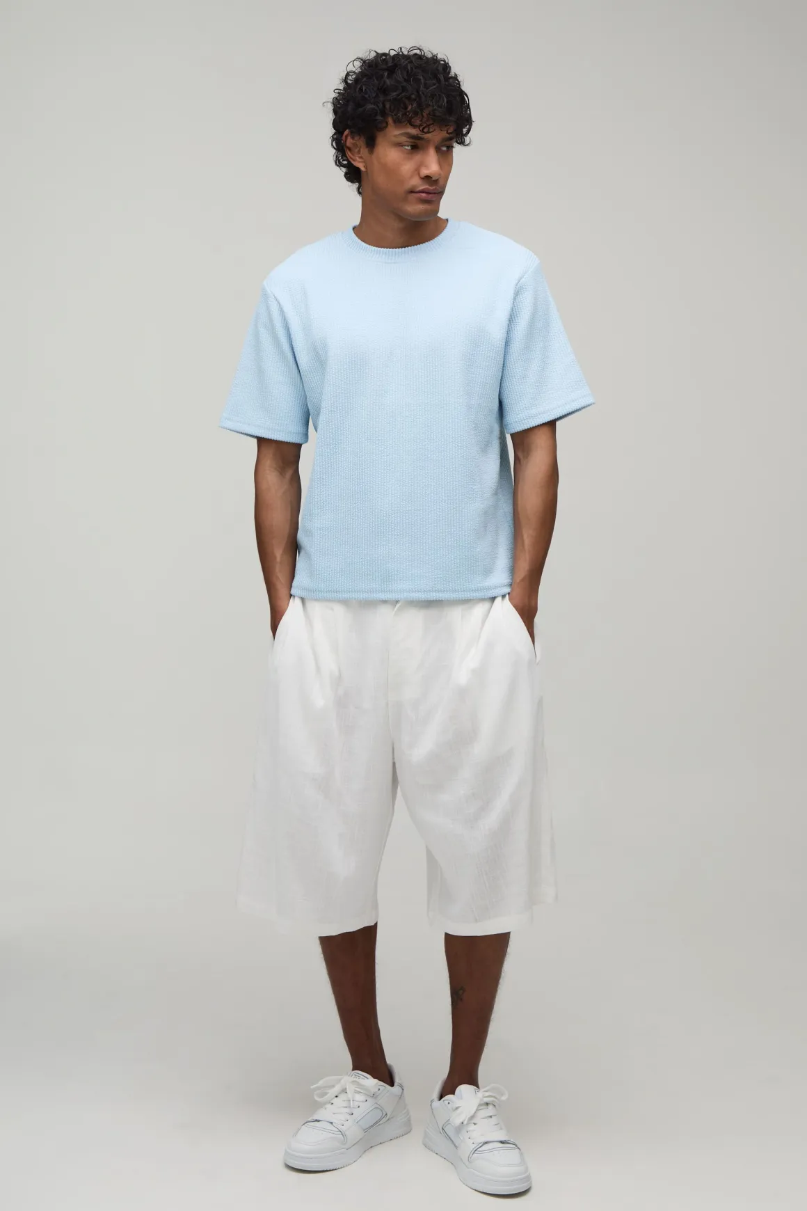 T-shirt Interlock Plissé Coupe Ample Regular