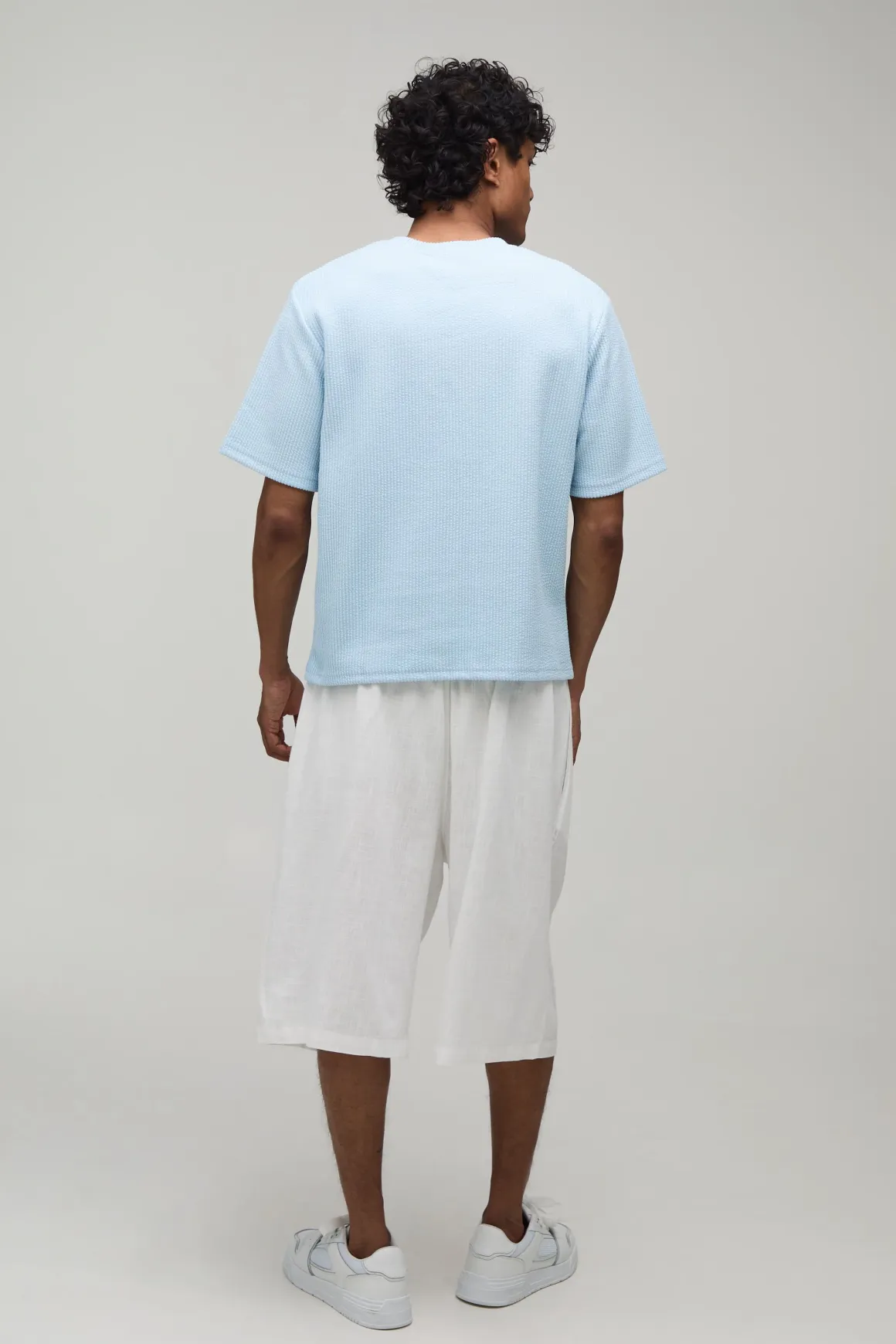 T-shirt Interlock Plissé Coupe Ample Regular