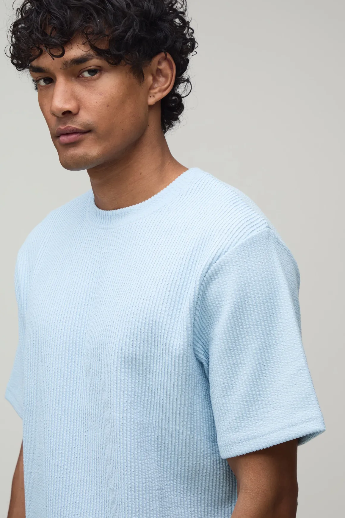 T-shirt Interlock Plissé Coupe Ample Regular