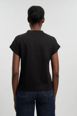 T-shirt Jersey Col V Avec Détail Nœud
