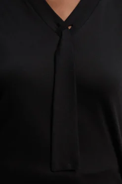 T-shirt Jersey Col V Avec Détail Nœud