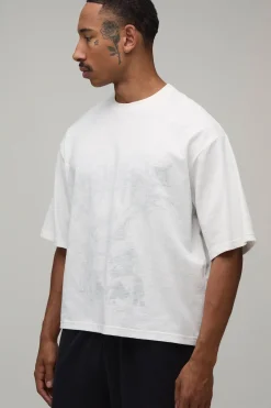 boohooMAN T-shirt Jersey Slub Gothique Coupe Boxy Oversize<Homme T-Shirts Impriméstendances|T-Shirts