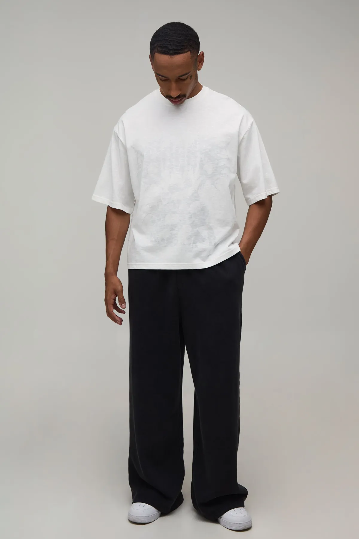 boohooMAN T-shirt Jersey Slub Gothique Coupe Boxy Oversize<Homme T-Shirts Impriméstendances|T-Shirts
