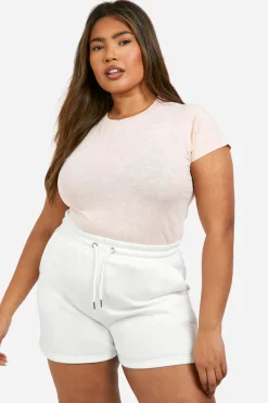 T-shirt lavé grande taille à col rond