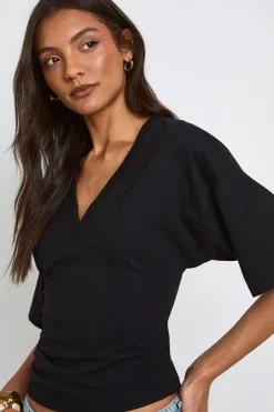 T-shirt Long Col V Taille Cintrée