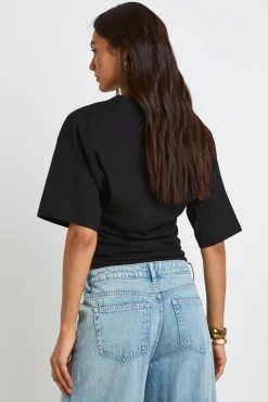 T-shirt Long Col V Taille Cintrée