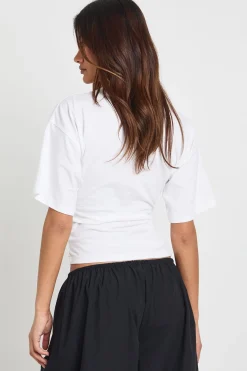 T-shirt À Manches Courtes Avec Taille Froncée