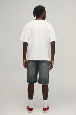 T-shirt À Manches Courtes Coupe Décontractée Imprimé Gaufré Doodle