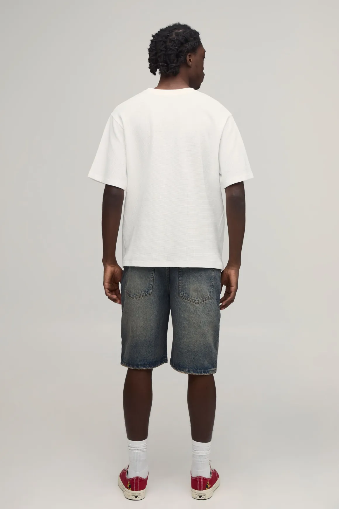 T-shirt À Manches Courtes Coupe Décontractée Imprimé Gaufré Doodle