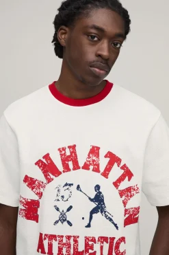 T-shirt À Manches Courtes Coupe Regular Imprimé Athletic Society En Tissu Gaufré