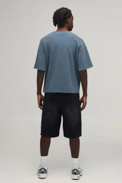 T-shirt À Manches Courtes Imprimé Gothique Gaufré Oversize