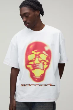 boohooMAN T-shirt À Manches Courtes Imprimé Squelette Afterlight<Homme T-Shirts Impriméstendances|T-Shirts