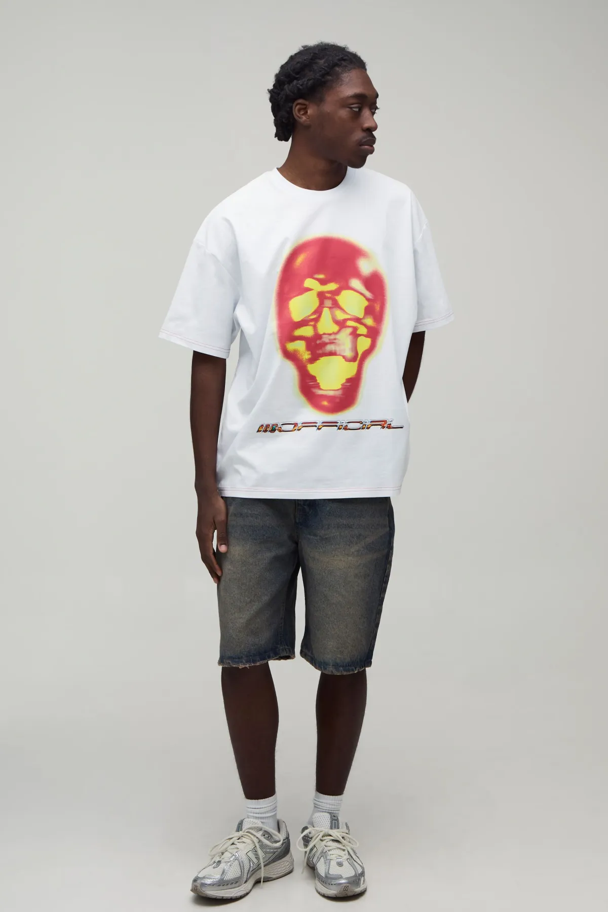boohooMAN T-shirt À Manches Courtes Imprimé Squelette Afterlight<Homme T-Shirts Impriméstendances|T-Shirts