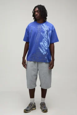 boohooMAN T-shirt À Manches Courtes Imprimé Phosphorescent Afterlight Tonal<Homme T-Shirts Impriméstendances|T-Shirts