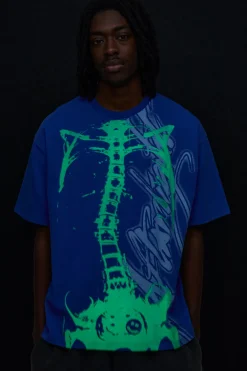 boohooMAN T-shirt À Manches Courtes Imprimé Phosphorescent Afterlight Tonal<Homme T-Shirts Impriméstendances|T-Shirts