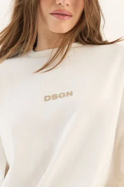 DSGN Studio T-shirt À Manches Courtes Oversize En Tissu Épais Lavé<Femme Dsgn Studio|Tops