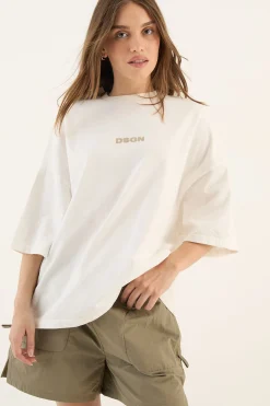 DSGN Studio T-shirt À Manches Courtes Oversize En Tissu Épais Lavé<Femme Dsgn Studio|Tops