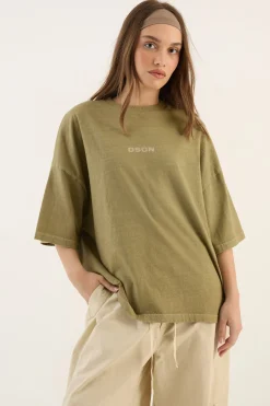 T-shirt À Manches Courtes Oversize Délavé En Tissu Épais Dsgn Studio