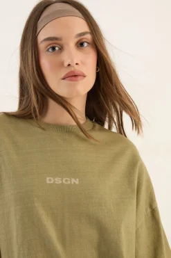 T-shirt À Manches Courtes Oversize Délavé En Tissu Épais Dsgn Studio