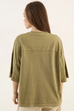 T-shirt À Manches Courtes Oversize Délavé En Tissu Épais Dsgn Studio