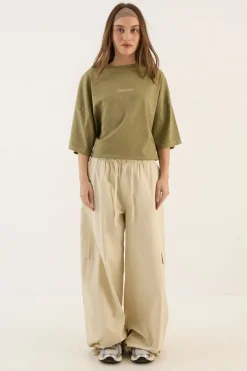 T-shirt À Manches Courtes Oversize Délavé En Tissu Épais Dsgn Studio