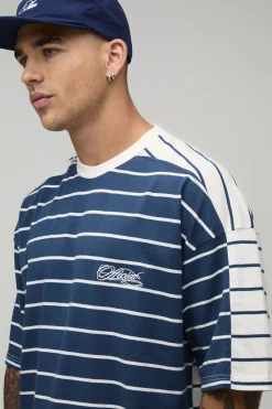 boohooMAN T-shirt À Manches Courtes À Rayures Contrastées<Homme T-Shirts