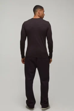 boohooMAN T-shirt À Manches Longues Ajusté Essentiel<Homme T-Shirts|Essentiels