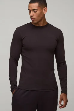 boohooMAN T-shirt À Manches Longues Ajusté Essentiel<Homme T-Shirts|Essentiels