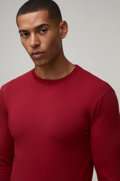 boohooMAN T-shirt À Manches Longues Ajusté Essentiel Coupe Près Du Corps<Homme T-Shirts|Essentiels